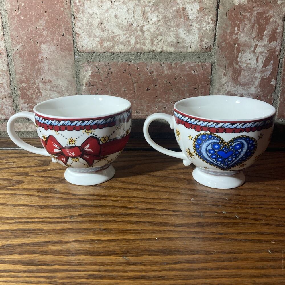 Brighton Set of 2 Tea Coffee Jewel & Love Limited Edition 13 oz Cups